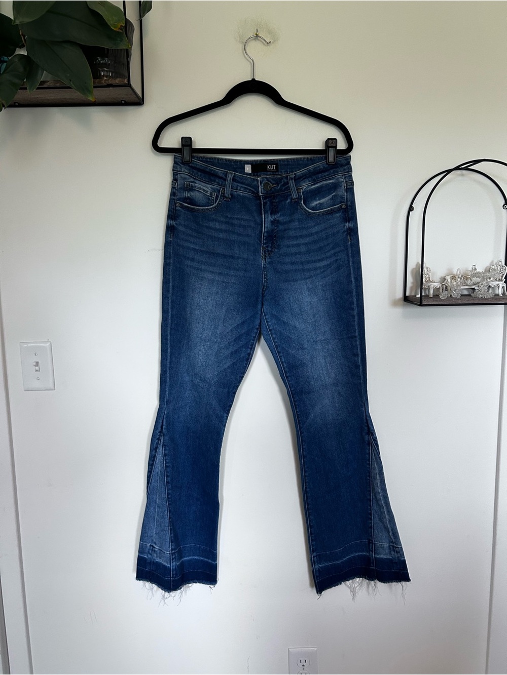 Kut from the Kloth Ana‎ High Rise Fab Ab Flare Denim Blue Jeans Size 8